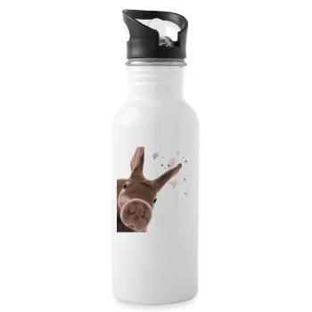 Curious Aardvark - Water bottle with straw - white - Right