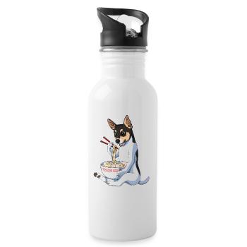 Anime japonais Guide Terrier chien Ramen - Gourde avec paille intégrée - blanc - Droite