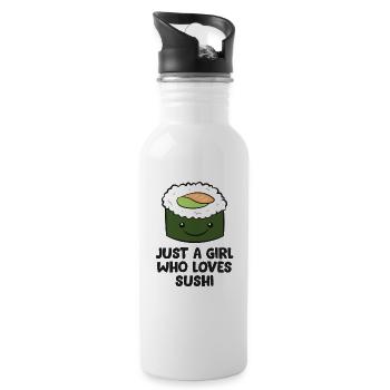 Just a Girl Who Loves Sushi Japanese Sushi Girl - Trinkflasche mit integriertem Trinkhalm - Weiß - Rechts