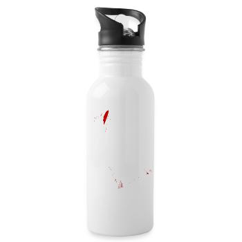 Abstrakte Flecken / Linie / rot / Muster / Natur - Trinkflasche mit integriertem Trinkhalm - Weiß - Rechts