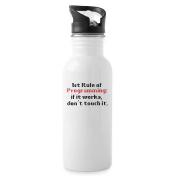 Programmierer Humor erste Regel der Programmierung, wenn es - Trinkflasche mit integriertem Trinkhalm - Weiß - Rechts