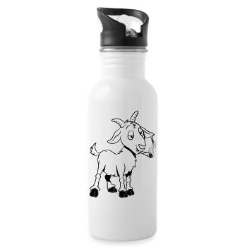 Goat kiffen joint - Water bottle with straw - white - Right