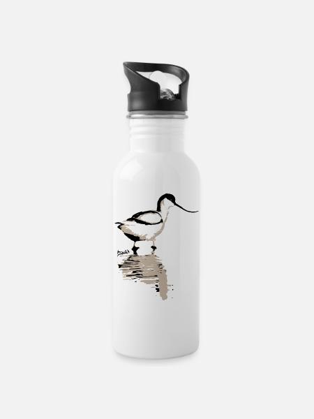 East Frisia Collection: Saber Beaks - Water bottle with straw - white