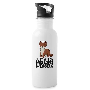Just a Boy Who Loves Weasels - Water bottle with straw - white - Right
