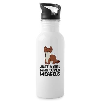 Just a Girl Who Loves Weasels - Water bottle with straw - white - Right