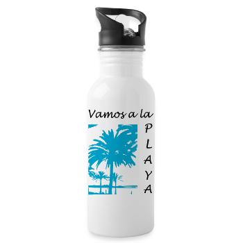 vamos a la playa - Trinkflasche mit integriertem Trinkhalm - Weiß - Rechts