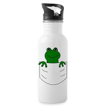 Grenouille dans le sac - Gourde avec paille intégrée - blanc - Droite