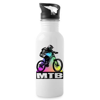 Vélo VTT - Gourde avec paille intégrée - blanc - Droite