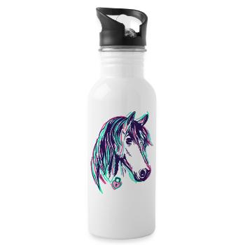Horses Horse head Horse lovers - Water bottle with straw - white - Right