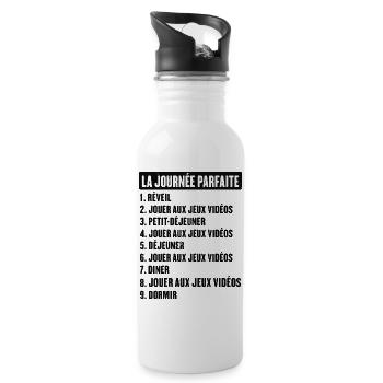 Cadeau De La Journée Parfaite Pour Un Geek Gamer - Gourde avec paille intégrée - blanc - Droite