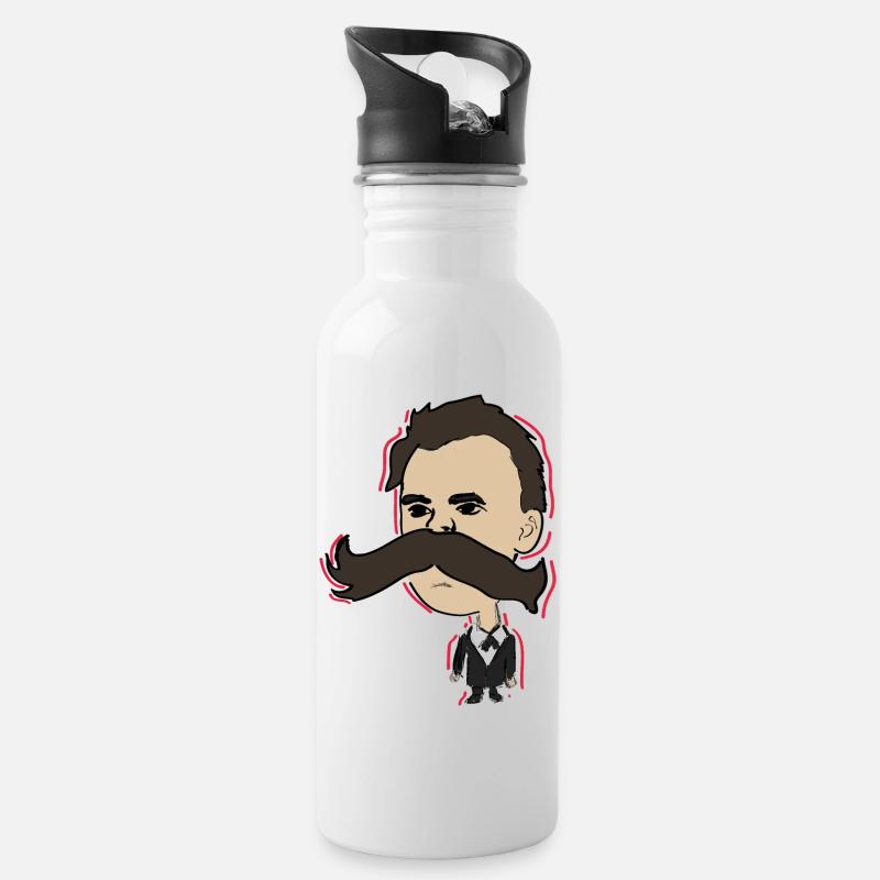 Nietzsche - Water bottle with straw - white