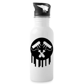 Maler Symbol - Trinkflasche mit integriertem Trinkhalm - Weiß - Rechts