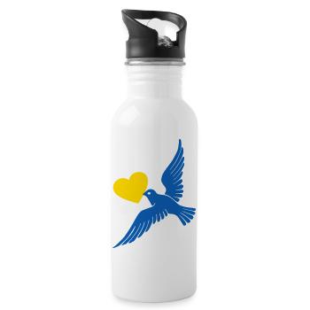 Peace for Ukraine - Water bottle with straw - white - Right