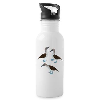 Funny Blue-Footed Boobies Birds - Water bottle with straw - white - Right