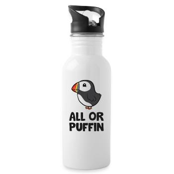 Tout ou Puffin Funny - Gourde avec paille intégrée - blanc - Droite