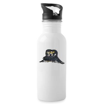 Vogel Wanderfalke - Trinkflasche mit integriertem Trinkhalm - Weiß - Rechts