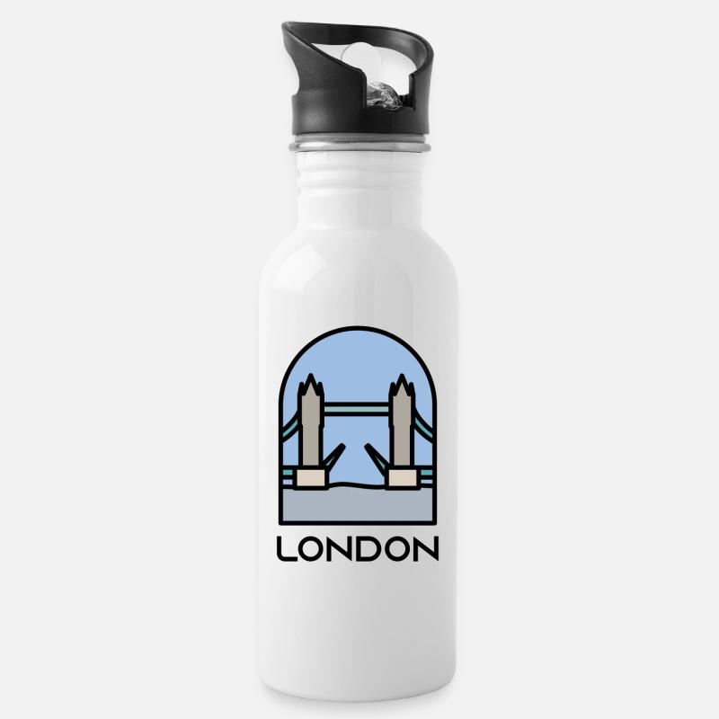 Londres - Gourde avec paille intégrée - blanc
