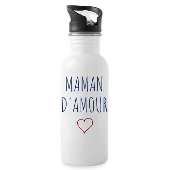 MAMAN D'AMOUR COEUR - Gourde avec paille intégrée - blanc - Droite