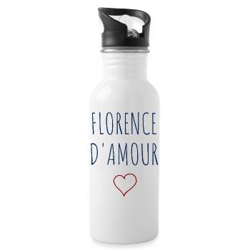 FLORENCE d''amour - COEUR - Gourde avec paille intégrée - blanc - Droite
