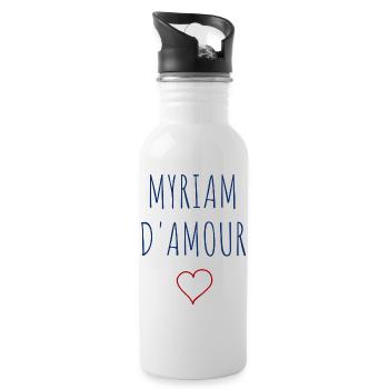 MYRIAM d'amour - COEUR - Gourde avec paille intégrée - blanc - Droite