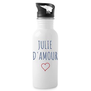 JULIE d'amour - COEUR - Gourde avec paille intégrée - blanc - Droite
