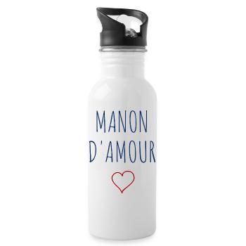 MANON d'amour - COEUR - Gourde avec paille intégrée - blanc - Droite