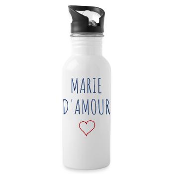MARIE d'amour - COEUR - Gourde avec paille intégrée - blanc - Droite