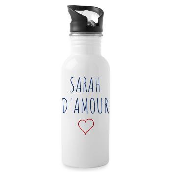 SARAH d'amour - COEUR - Gourde avec paille intégrée - blanc - Droite