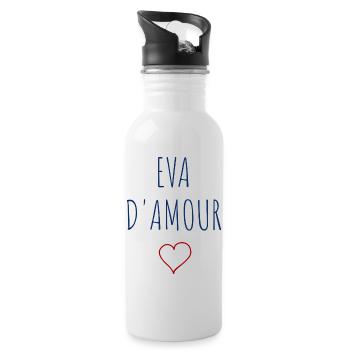 EVA d'amour - COEUR - Gourde avec paille intégrée - blanc - Droite