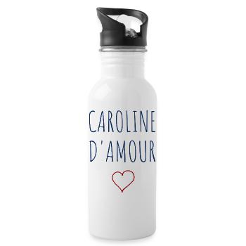 CAROLINE d'amour COEUR - Gourde avec paille intégrée - blanc - Droite