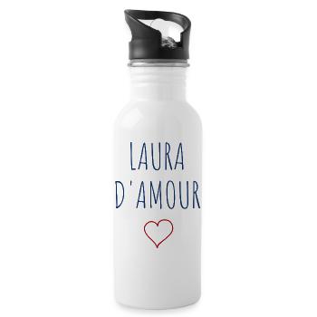 LAURA d'amour - COEUR - Gourde avec paille intégrée - blanc - Droite