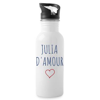 JULIA D'AMOUR - COEUR - Gourde avec paille intégrée - blanc - Droite