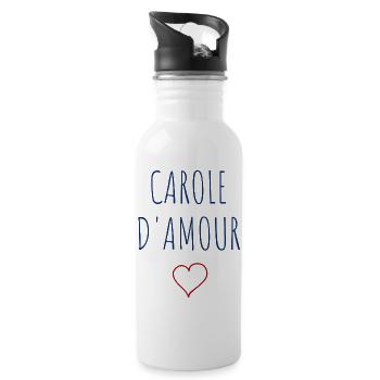 CAROLE D'amour - COEUR - Gourde avec paille intégrée - blanc - Droite