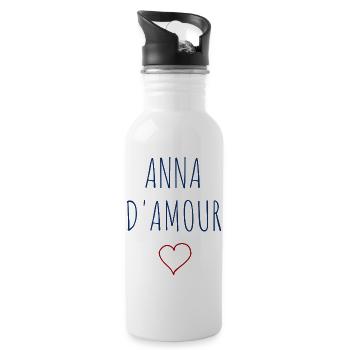 ANNA D'AMOUR - COEUR - Gourde avec paille intégrée - blanc - Droite