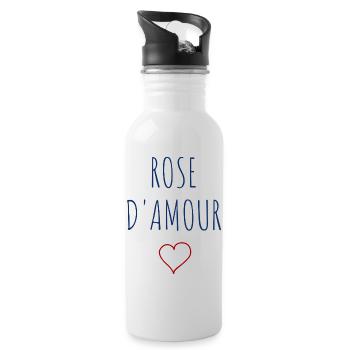 ROSE D'AMOUR - COEUR - Gourde avec paille intégrée - blanc - Droite