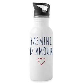 YASMINE D'AMOUR - COEUR - Gourde avec paille intégrée - blanc - Droite