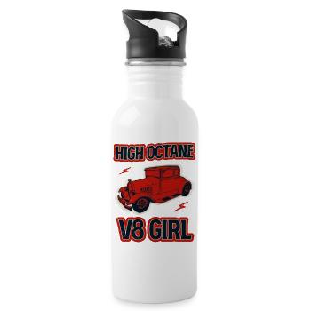 High Octane V8 Girl - Water bottle with straw - white - Right
