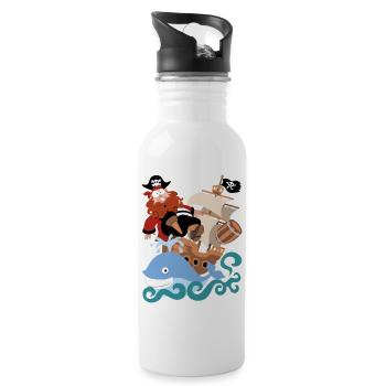 The pirate Barbarossa - Water bottle with straw - white - Right