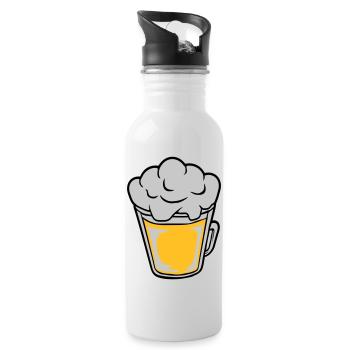 Bière comique vue d’en haut - Gourde avec paille intégrée - blanc - Droite