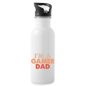 i m a gamer dad - Trinkflasche mit integriertem Trinkhalm - Weiß - Rechts