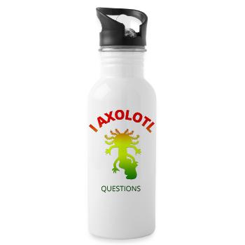 Axolotl - Water bottle with straw - white - Right