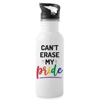 Can’t Erase My Pride - Water bottle with straw - white - Right
