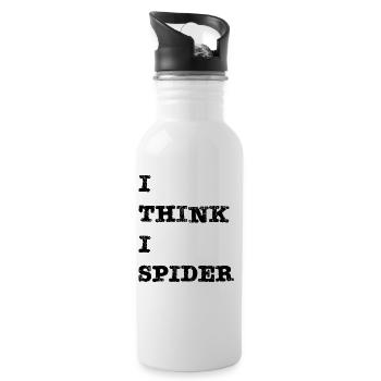 I think I spider (Ich glaub Ich Spinne) - Trinkflasche mit integriertem Trinkhalm - Weiß - Rechts
