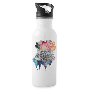 Explosion of color - Water bottle with straw - white - Right