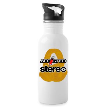 Addicted Stereo V2 - Trinkflasche mit integriertem Trinkhalm - Weiß - Rechts
