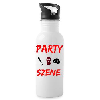 Party Szene - Trinkflasche mit integriertem Trinkhalm - Weiß - Rechts