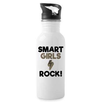 Women Empowerment Gift Smart Girls Rock Smart - Water bottle with straw - white - Right