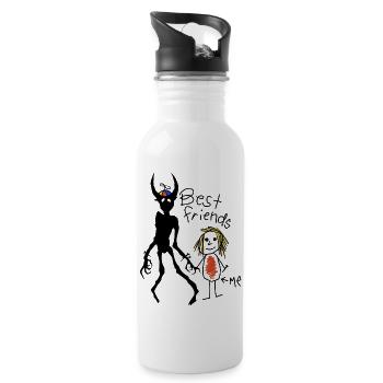 Best Friends Demon - Water bottle with straw - white - Right