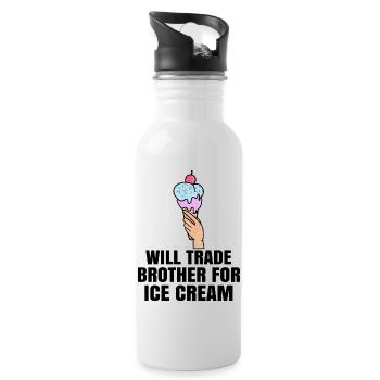 Funny Statement Dessert Sweets Ice Cream Delicious - Water bottle with straw - white - Right