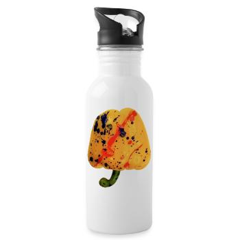 Paprika 🫑 (gelb) - Trinkflasche mit integriertem Trinkhalm - Weiß - Rechts